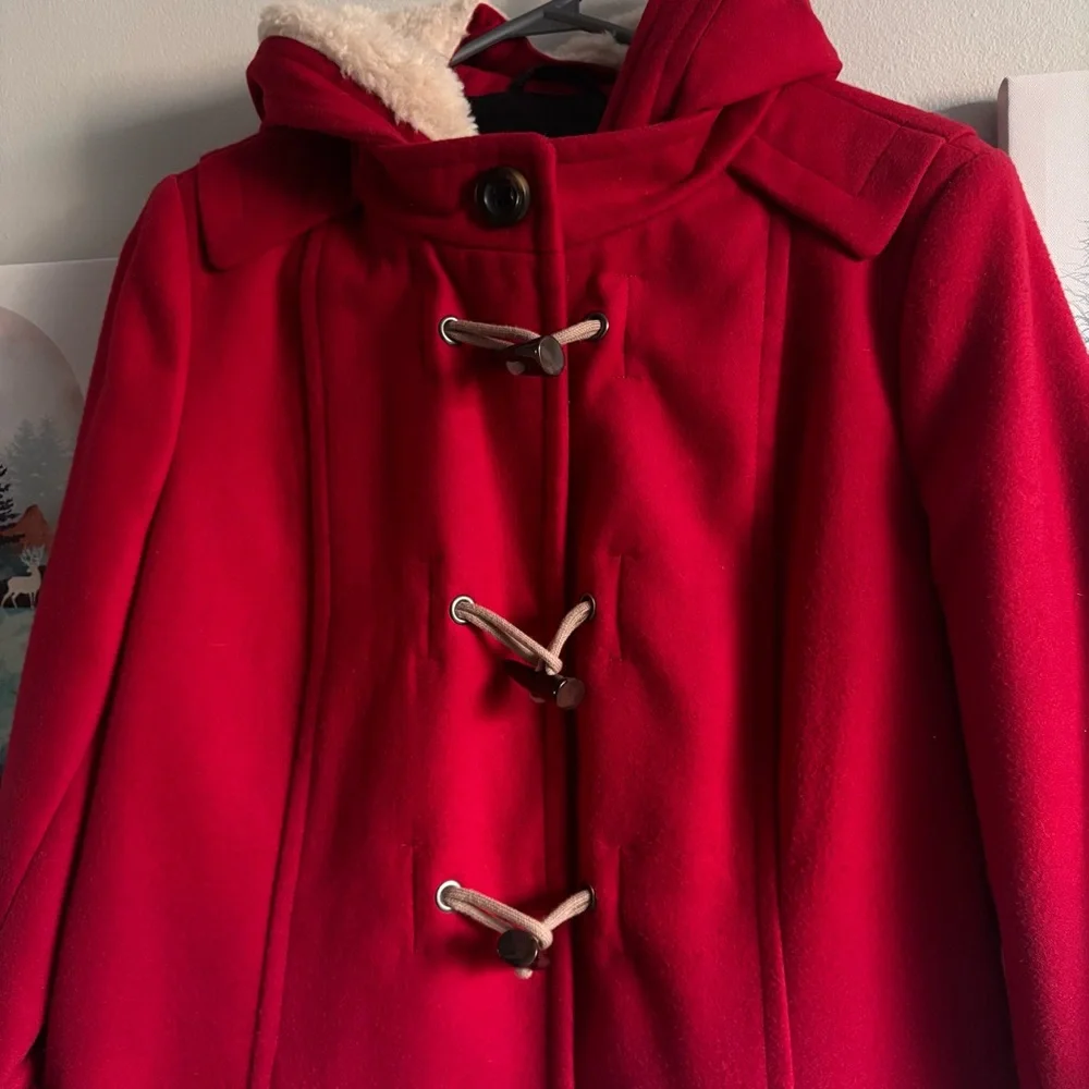 Jessica Red Duffle Coat Medium - Picture 4 of 8